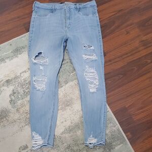Hollister Light Blue Distressed Skinny Jeans